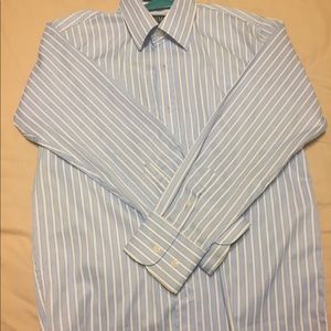 Blue striped dress shirt, Sz 10